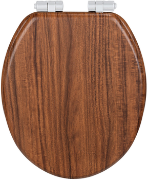 Сидіння для унітазу Wenko Chestnut MDF Fix-Clip Brown (4008838364543)