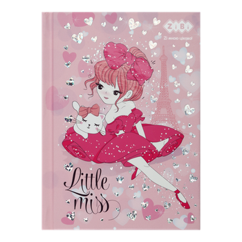 Блокнот А6 64арк ZB.12714-10 LITTLE MISS клітинка,тверда обкладинка,мат.лам.+лак,фольга розовий (20)