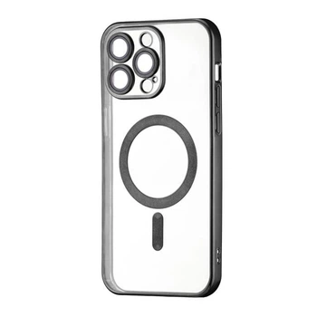 Чохол силіконовий протиударний WAVE Metal Color Case with MagSafe + захист камери для Apple iPhone 12 Pro (6.1") Black