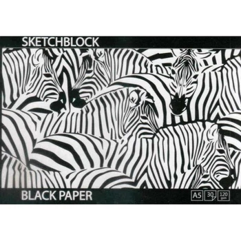 Альбом для малювання чорний папір A4 SKETCHBLOCK клеєний планшет 30 аркушів 120г/м2 в асортименті BL4930