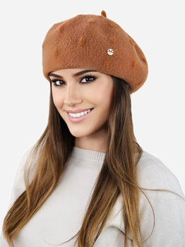 Beret damski Kamea K.23.037.46 54-60 Ceglasty (5903246782714)