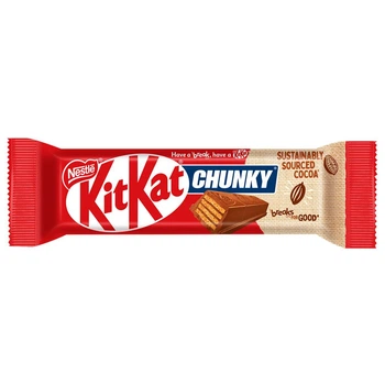 Упаковка батончиків KitKat Chunky молочний 40 г х 24 шт