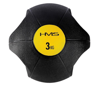 Фітнес м'яч HMS Soft Weight 3 кг чорно-жовтий (5907695540055)