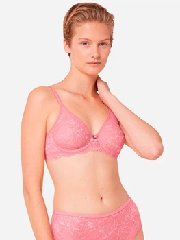 Biustonosz damski z fiszbinami z koronką Triumph 10214458 80B Różowy (7613108166320)
