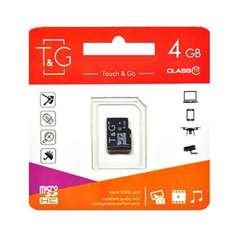 Карта памяти MicroSDHC 4GB Class 10 T&G (TG-4GBSDCL10-00)