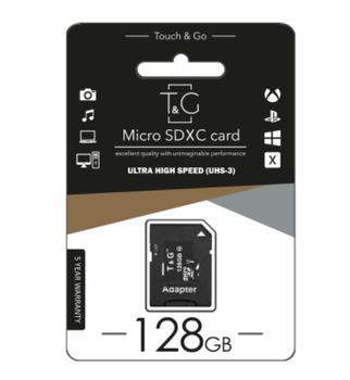 Карта памяти micro SD 128 Гб класс 10 T&G, SD адаптер, микро сд