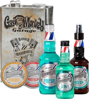 Набір чоловічий Beardburys Gas Monkey Matt Style Kit (шампунь Fresh 100 мл, шампунь-кондиціонер-гель 3 в 1 100 мл, спрей з морською сіллю Ocean 250 мл, без помадки та глини)