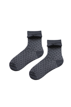 Сірі шкарпетки з рюшами безшовні якісні 100% ORGANIC cotton JILL ANTONY 35-37