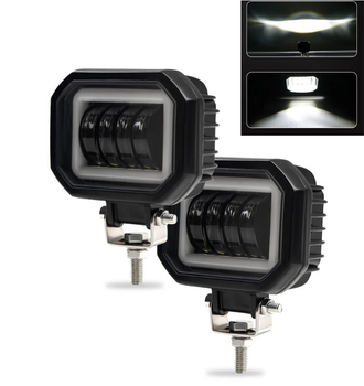 Светодиодная противотуманная балка дополнительная фара Led с ДХО 4 линзы 60W 6000K (05331)