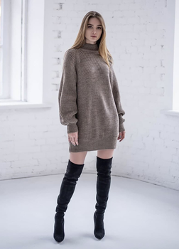 Светр-туніка "Міра" Кофейний 44-48 Oversize Anika 000005551