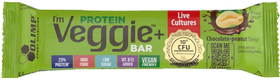 Batoniki proteinowe Olimp I'm Veggie Protein Bar Czekoladowo-orzechowy 50 g x 25 sztuk (5901330093920)