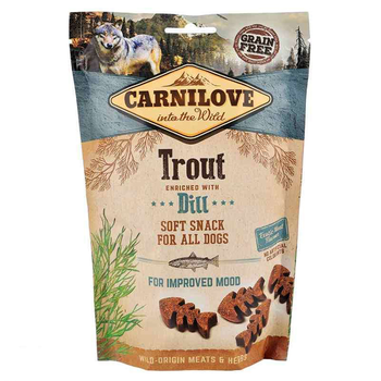 Лакомство для улучшения настроения собак Carnilove Trout with Dill с форелью и укропом 200 г