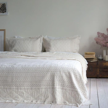 Покривало з наволочками La Modno Vintage 230x250 Beige (100% бавовна) (200372)