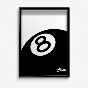 Постер в рамке Stussy 8ball А4
