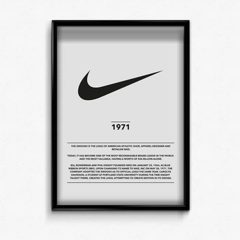Постер в рамці Nike Swoosh white А3