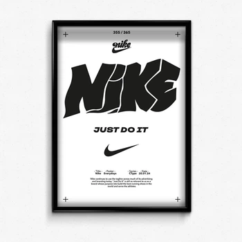 Постер в рамке Nike logo white А4
