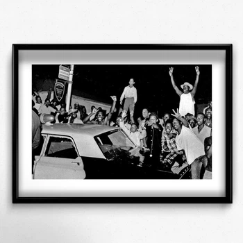 Постер в рамке old school funk А4