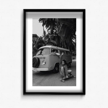 Постер в рамке old school Miami А4
