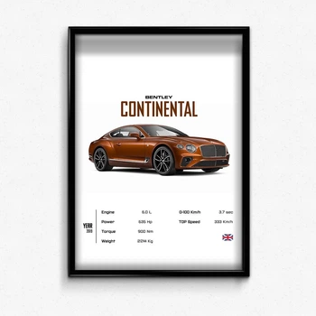 Постер в рамке bentley continental А4