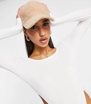 Мягкая меховая бейсболка кепка Honey Fashion Accessories 56-59р бежевый (13-291)