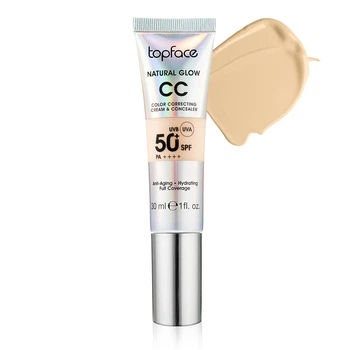 CC-крем для обличчя Topface Natural Glow Color Correcting Cream & Concealer для макіжу та догляду шкіри 008 Dark Sand Темно-пісочний, теплий 30 мл