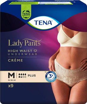 Majtki urologiczne Tena Lady Pants Plus Medium Beżowe 9 szt (7322540920772)