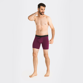 Трусы боксеры мужские хлопковые, Anatomic Long 2.0, Black Series, марсала 2XL BST140-140