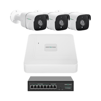 Комплект видеонаблюдения на 3 камеры GreenVision GV-IP-K-W86/03 5MP