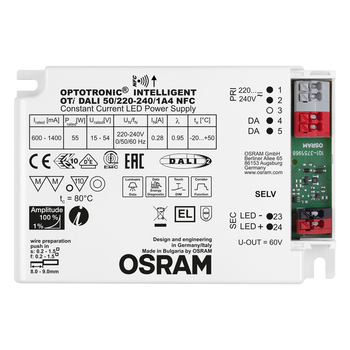 LED драйвер 50W 220-240V вихідна 15-54V 1400mA DIM NFC IP20 [4062172061889] Osram OTi DALI