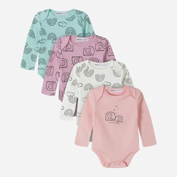 Набір дитячих боді 4 шт для новонароджених дівчаток Minoti 21babypack4 41061BAB 50-56 см Різнокольоровий (5063025384253)