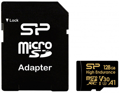 Карта пам'яті Silicon Power High Endurance microSDXC 128GB Class 10 UHS-I U3 A1 V30 + SD адаптер (SP128GBSTXDV3V1HSP)