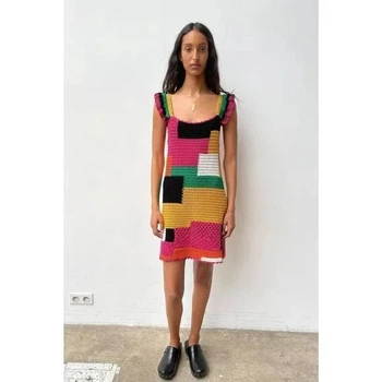 Сукня жіноча Zara Limited Edition Color Block Crochet Mini Dress S Різнокольоровий (5330021)