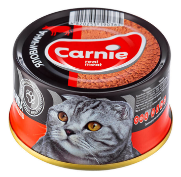 Влажный корм для котов Carnie мясной паштет 100 г, с говядиной