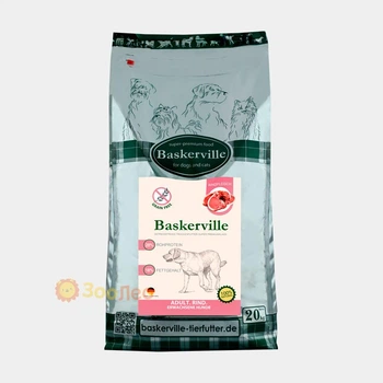 Сухой беззерновой корм Baskerville, для собак всех пород, говядина, 20 кг