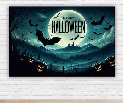 Паперовий плакат на Хелловін / Halloween "Круглий місяць" 100х150см