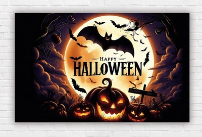 Паперовий плакат на Хелловін / Halloween "Гарбуз посміхається" 120х75см
