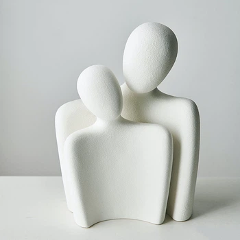 Абстрактна статуетка для пар Art Modern 20х25+20х15см Білий (M-4461W)