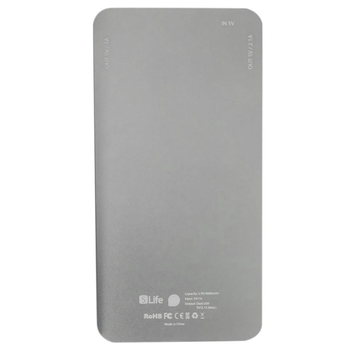 Зовнішній зарядний пристрій Power Bank SLife (6000mAh), сталевий