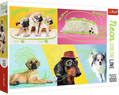 Puzzle Trefl Neon Color Line Odlotowe psy 1000 elementów 10578 (5900511105780)