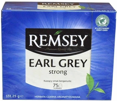 Чай чорний Biedronka Remsey tea міцний з бергамотом 75шт 130г