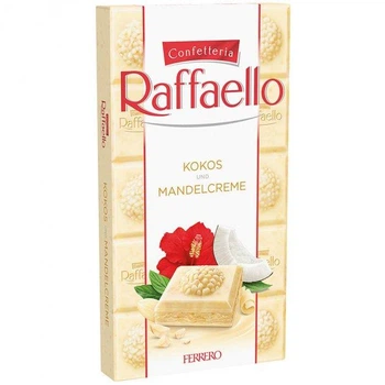 Шоколадка Confetteria Raffaello Mandel creme Рафаелло білий шоколад Кокос з мигдалем 90г