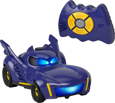 Автомобиль Fisher-Price DC Batwheels с дистанционным управлением Бам Бэтмобиль игрушка на радиоуправлении со светом звуками и фразами