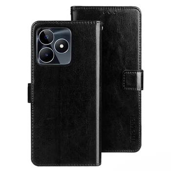 Чехол Idewei для Realme Note 50 / RMX3834 книжка кожа PU с визитницей черный