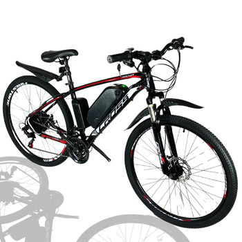Велосипед з Е-комплектом 27.5" Cross Tracker 48 В 450Вт 21 Ah/ до 75-85 км запас ходу + ручка мотоциклетного типу з індикатором заряду та ключами.