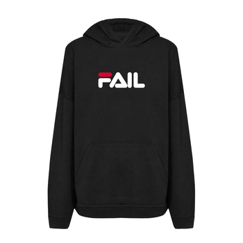 Худи с принтом ТiШОТКА Fail С юмором про Fila S Черный (1059226223)