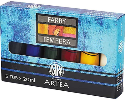 Zestaw farb tempery Astra 6 kolorów 20 ml (5900263210015)