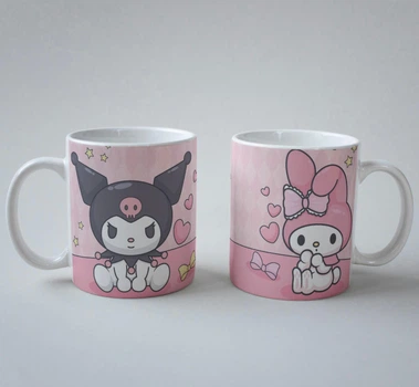 Подарочная чашка с принтом Куроми май мелоди (Kuromi my melody) 18 330 мл.