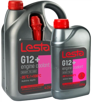 Набор Антифриз Lesta G12+ готовый 4 кг Красный + Антифриз Lesta G12+ готовый 1 кг Красный (LRR104)