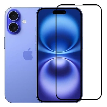 Защитное стекло LUX для Apple iPhone 16 Plus полная проклейка черный