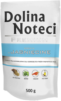 Mokra karma dla psów Dolina Noteci Premium Bogata w jagnięcinę 10 x 500 g (5902921381235)